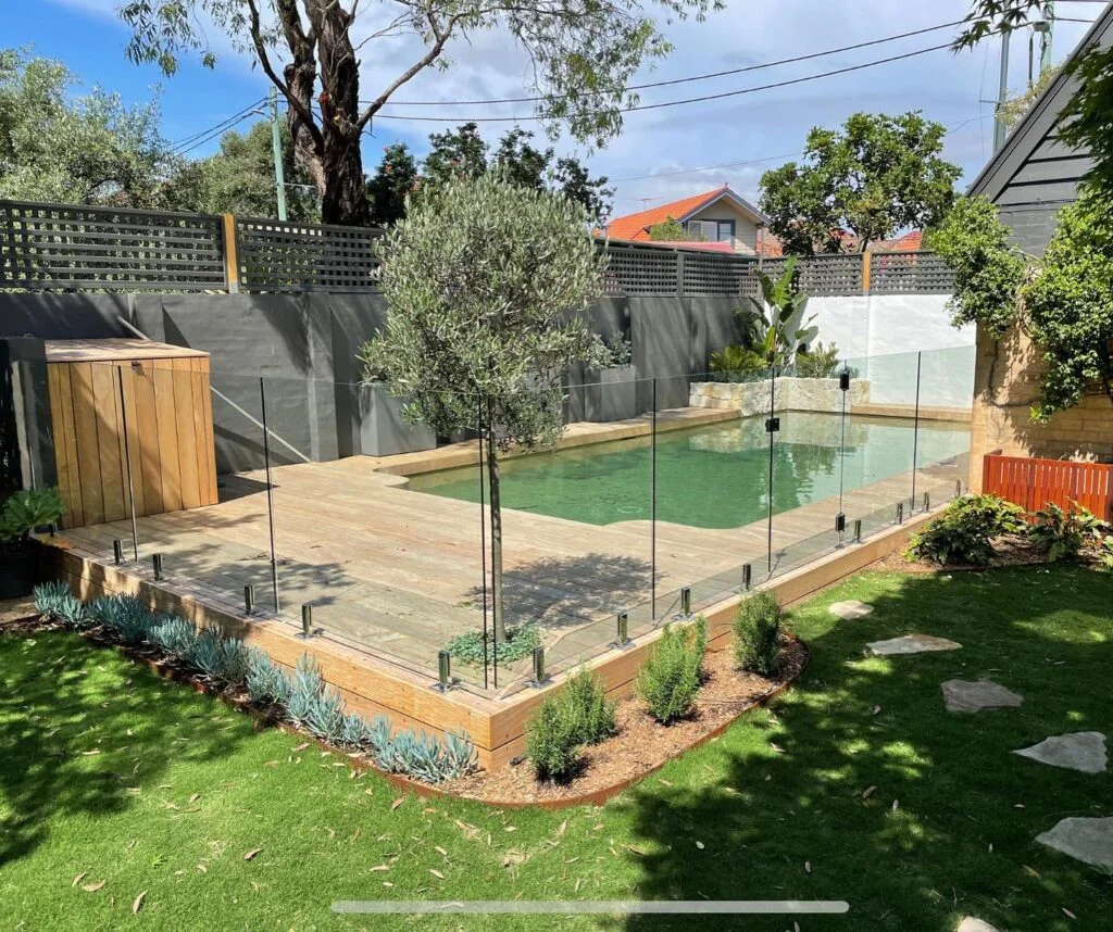 Rosewood composite pool deck Bronte — The Decksmith