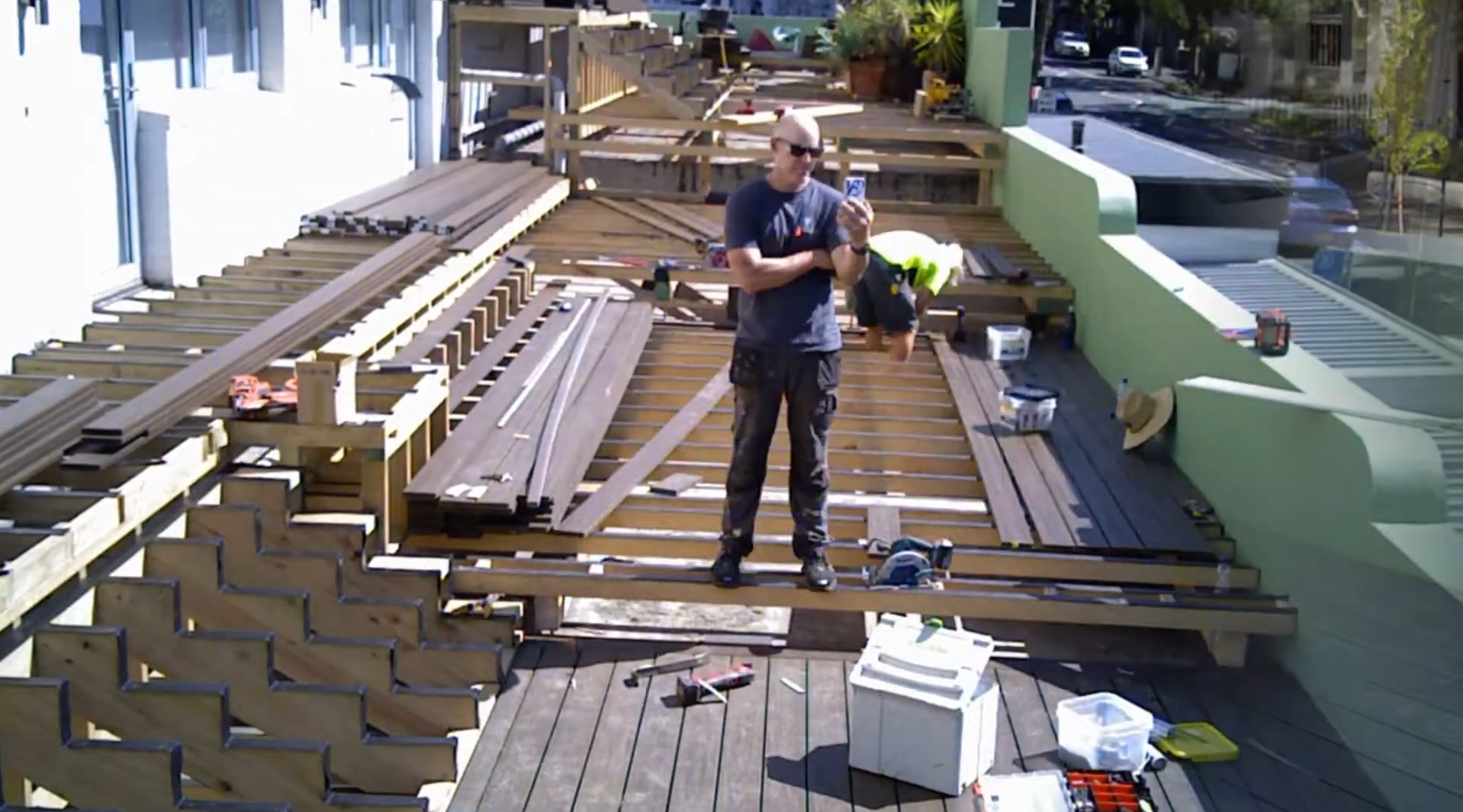 Greg, The Decksmith deck builder, on site in Sydney — The Decksmith