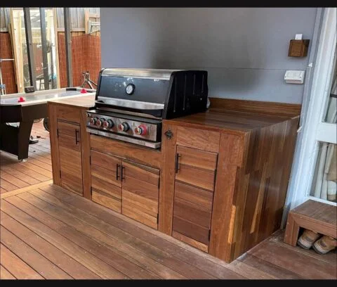 Spotted Gum outdoor BBQ area decking