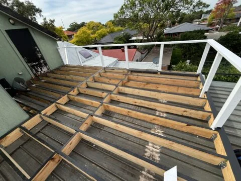 Completed sub-structure ready for Trex decking install, Mascot
