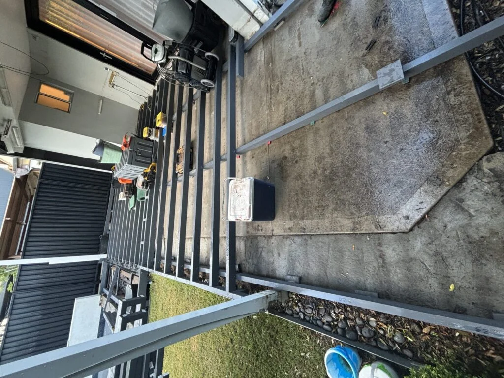 Framing begins — treated pine sub-structure in Kingsford