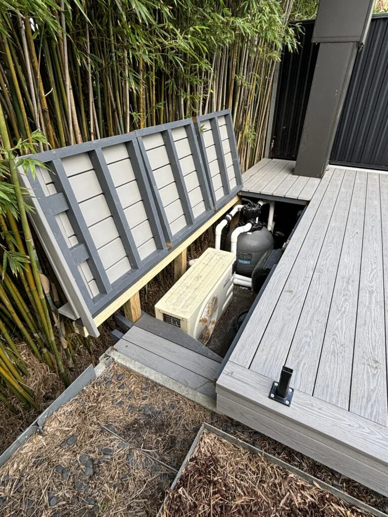 Third stealth hatch open — pool equipment access — Kingsford