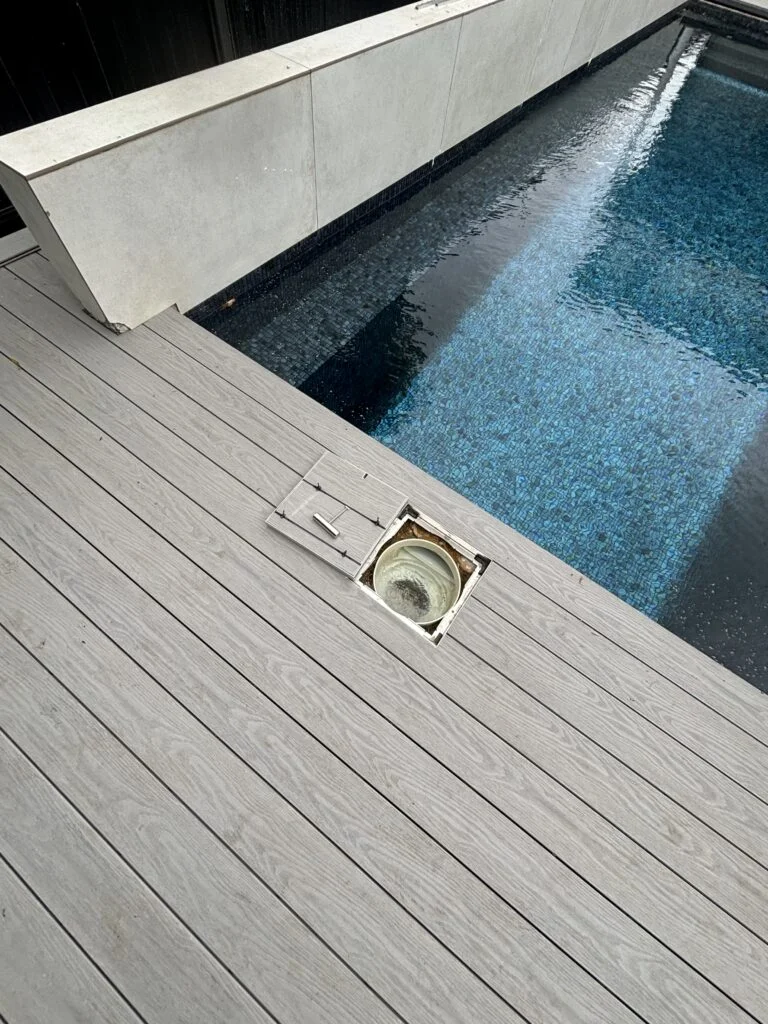 Trimmer hide box detail — Kingsford pool deck