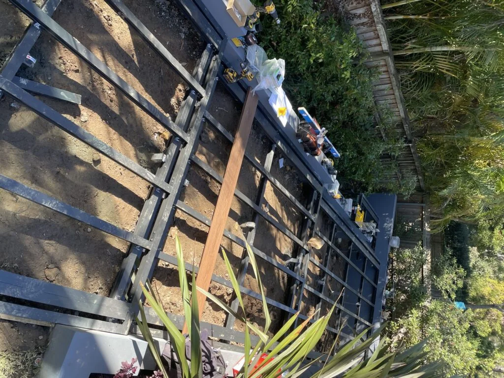 ClickDeck aluminium framing over poorly drained ground with stepped levels, Pymble