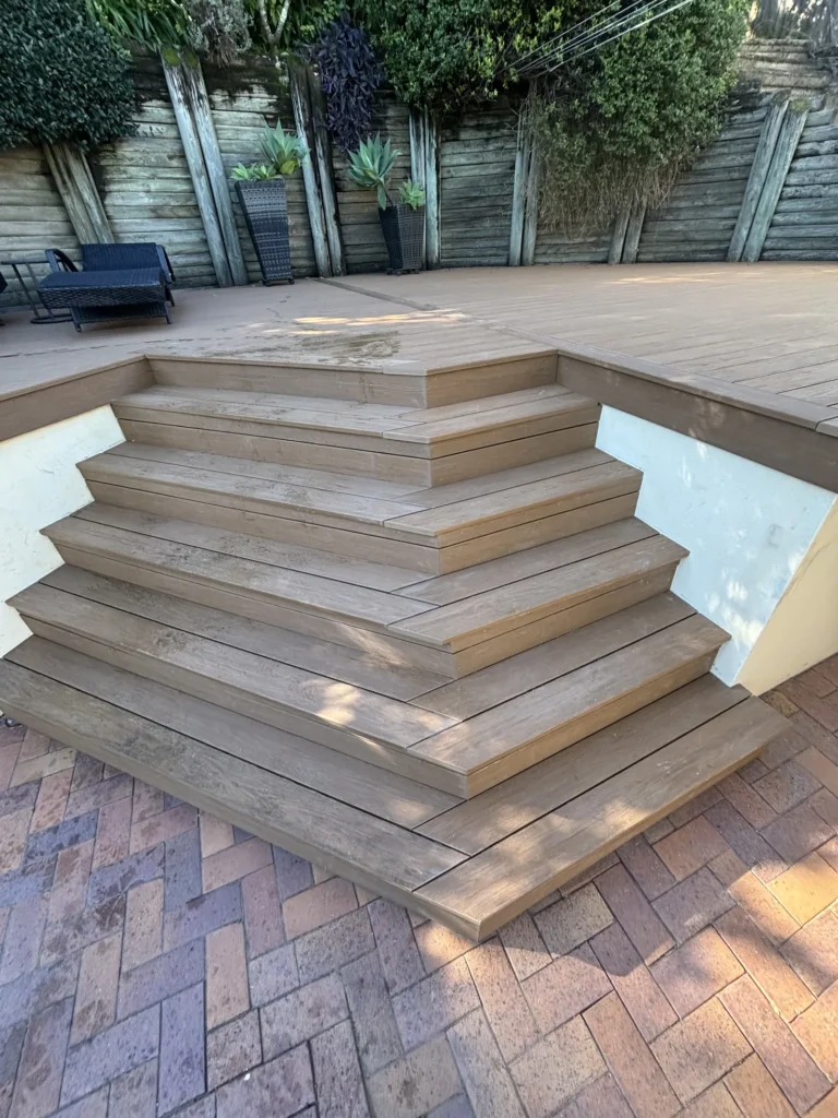 Finished herringbone composite steps with symmetrical breaker, Double Bay