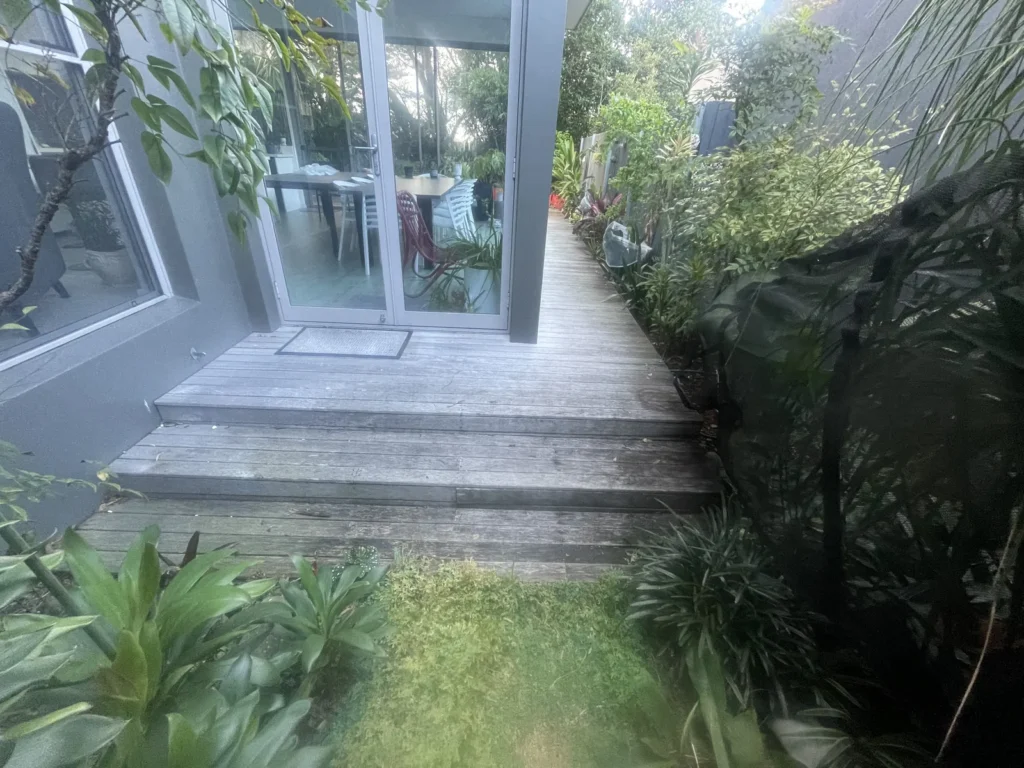 Old timber deck and steps at Kyogle Street Maroubra before the rebuild