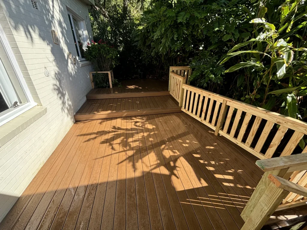 Finished WoodEvo Advanced Oak deck looking north, Neutral Bay