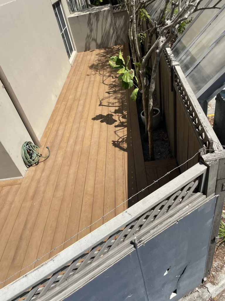Millboard cut-out around an existing tree, Rose Bay