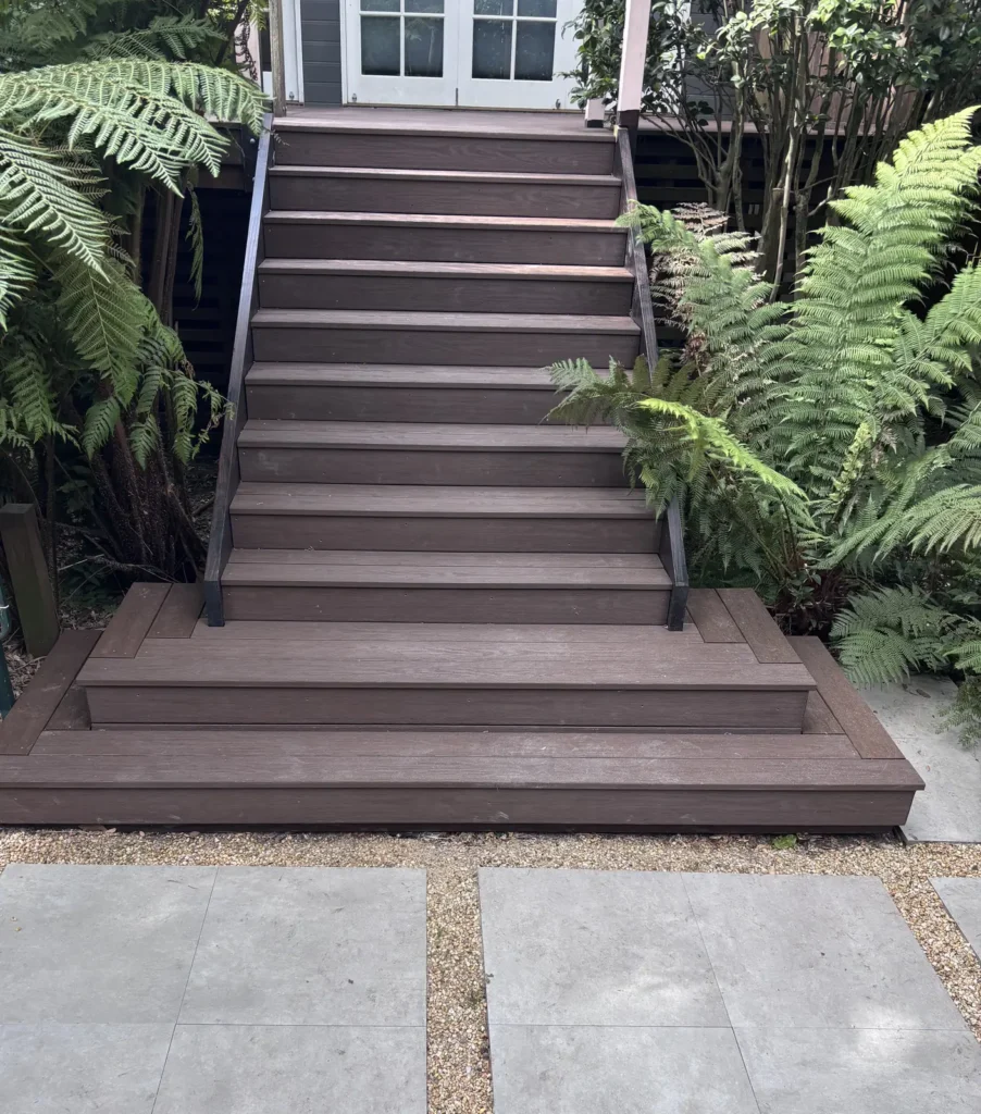 Rebuilt composite stairs and landing complete, Waverley deck
